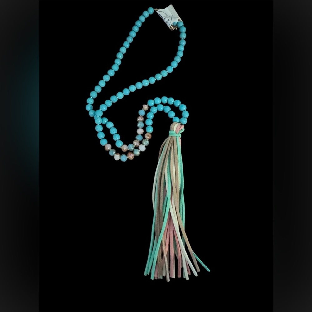 Boho Beaded Necklace with Tassel